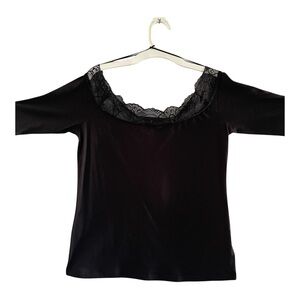 Michael Kors Black Lace Neck Chemise